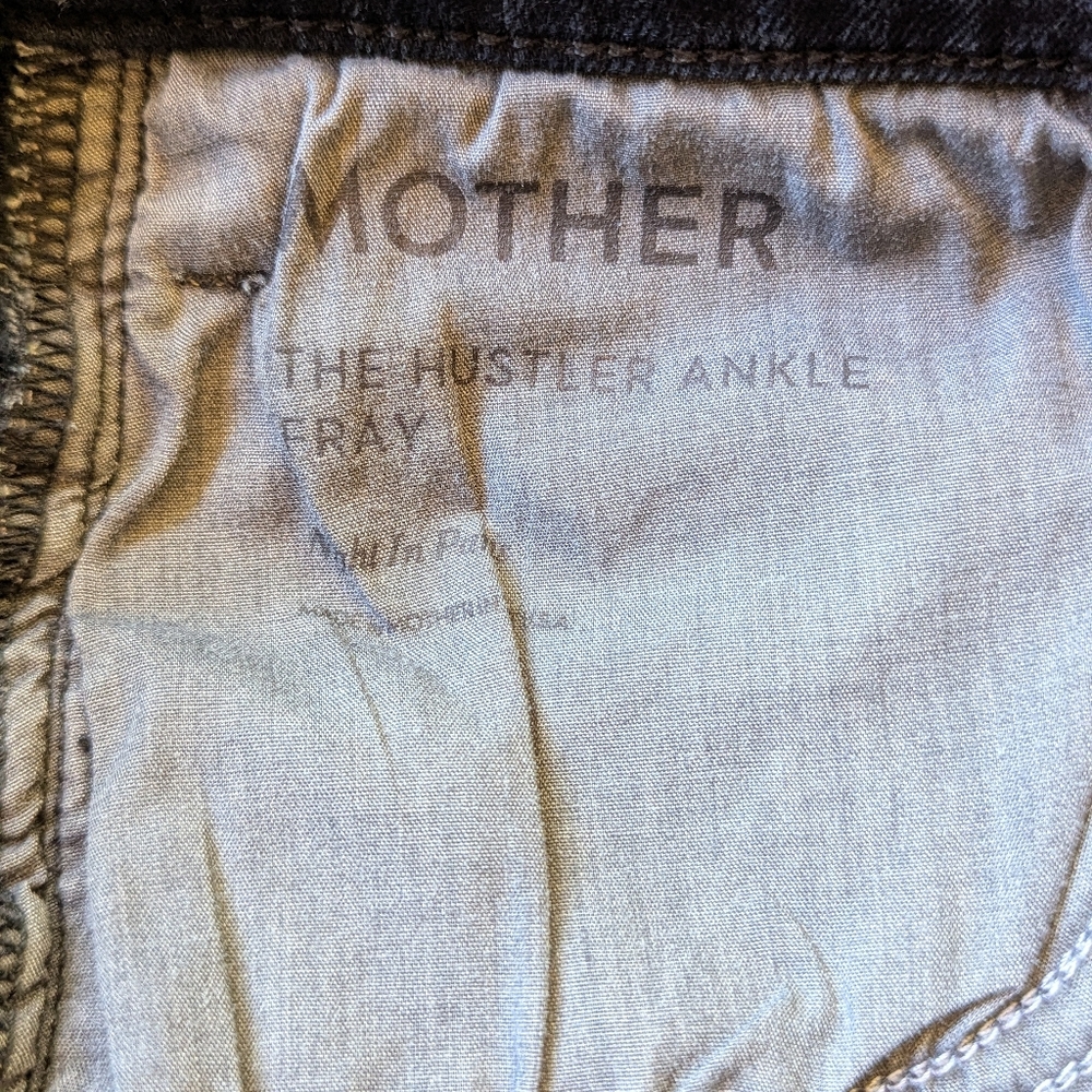 Mother Hustler Fray Jeans Sz‎ 27 Night in Paris Dark Blue Denim Raw Hem Flare - Picture 13 of 14